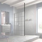 Hudson Reed Wetroom Screen Ceiling Post - Black WRSF006