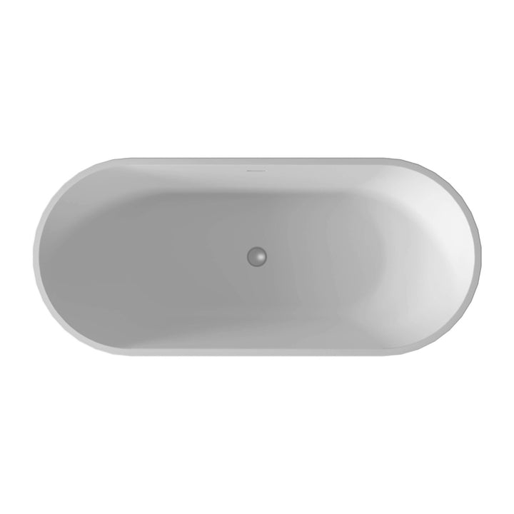 Viktor Benson Garda 1700 x 750mm Freestanding Double Ended Bath - Slim Overflow &amp; White Waste