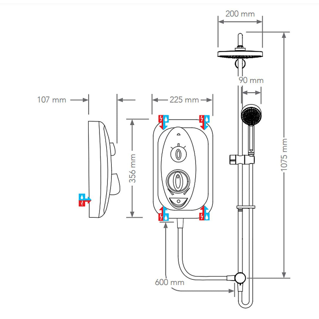 Mira Jump Dual 9.5kW Electric Shower - White/Chrome