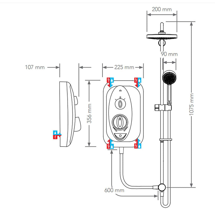 Mira Jump Dual 9.5kW Electric Shower - White/Chrome