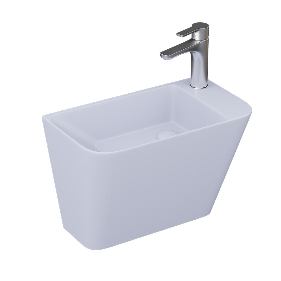 Primo 28cm Wall Hung Monoblock Washbasin - Light Blue