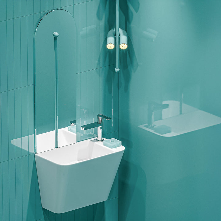 Primo 280mm Wall Mounted Monoblock Basin - White