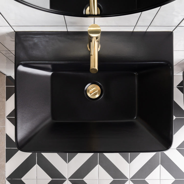 Luxury 600mm Ceramic Washbasin - Matt Black