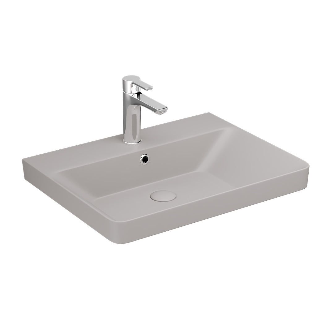 Luxury 600mm Ceramic Washbasin - Matt Latte