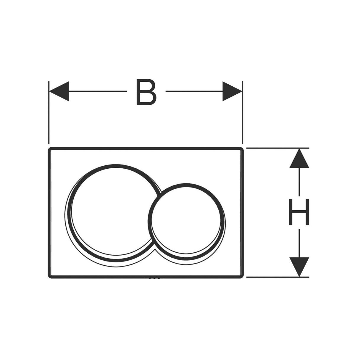 Geberit Alpha01 Round Flush Plate - Chrome - Technical drawing