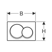 Geberit Alpha01 Round Flush Plate - Black - Technical drawing