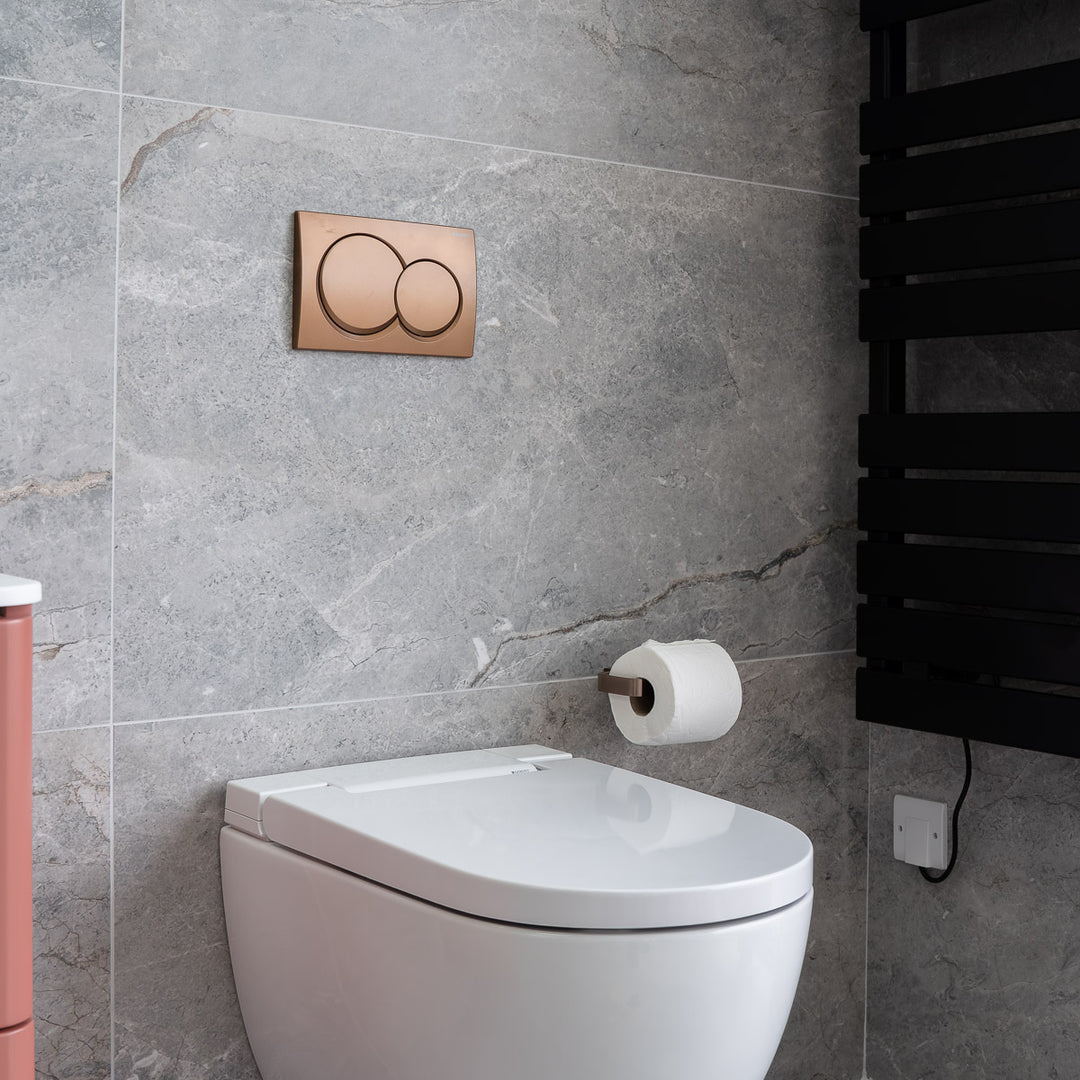 Geberit Alpha01 Round Flush Plate - Red Gold