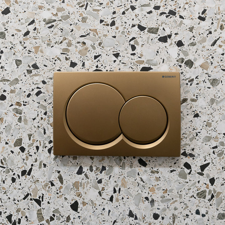 Geberit Alpha01 Round Flush Plate - Brass
