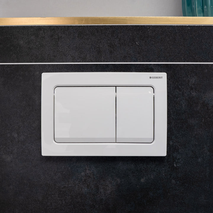 Geberit Alpha01 Square Flush Plate - White