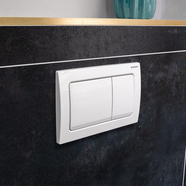 Geberit Alpha01 Square Flush Plate - White