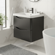 Athens 600mm Wall Hung Vanity Unit & Basin - Matt Black