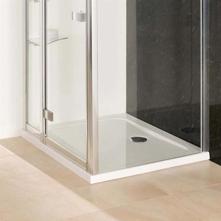 Volente 900 x760mm ABS Rectangular Stone Resin Shower Tray - White