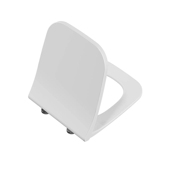 VitrA Integra Square slim soft closing white Duroplast toilet seat with top-fixing hinges, designed to fit compatible VitrA Integra Square toilets.