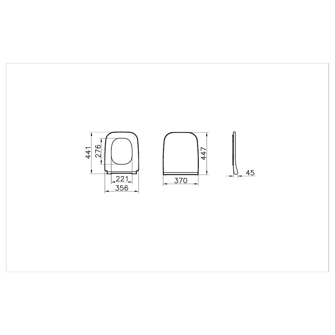 Vitra Integra Square Rimless Close Coupled Open Back Toilet with Soft Close Seat