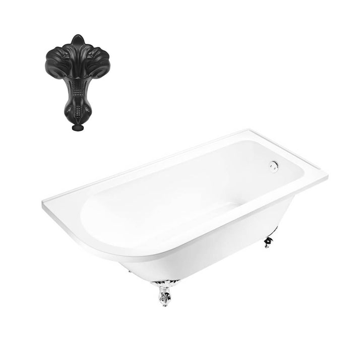 Balmoral 1700mm Freestanding Right Hand Shower Bath with Black Claw &amp; Ball Feet