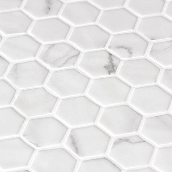 Hex Venato White Matte Non Slip 30.1 x 29.0cm Mosaic Sheet