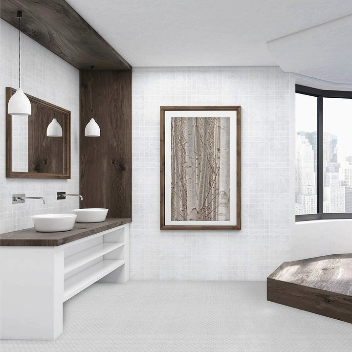 Penta Venato White Matte Square Non Slip 31.1 x 31.1cm Mosaic Sheet