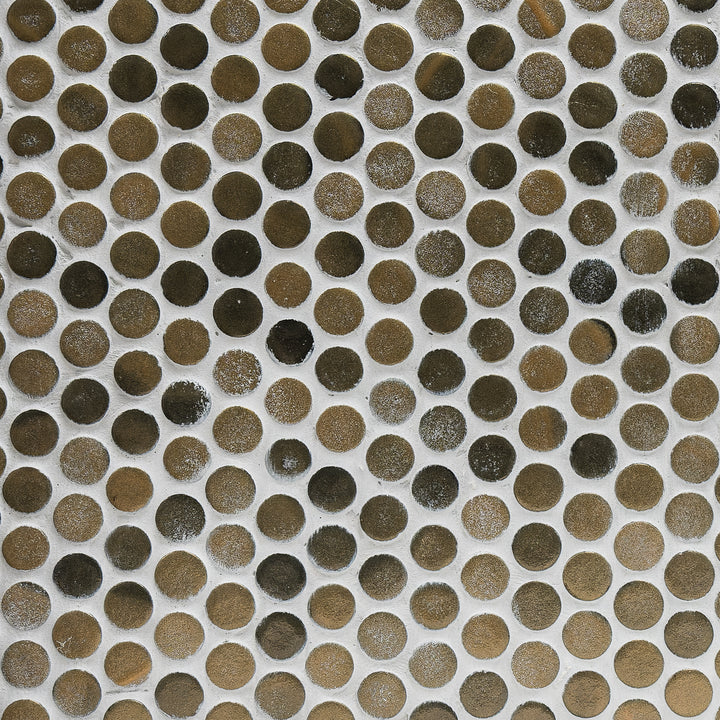 Penny Stoneglass Gold 28.6 x 28.6cm Mosaic Sheet