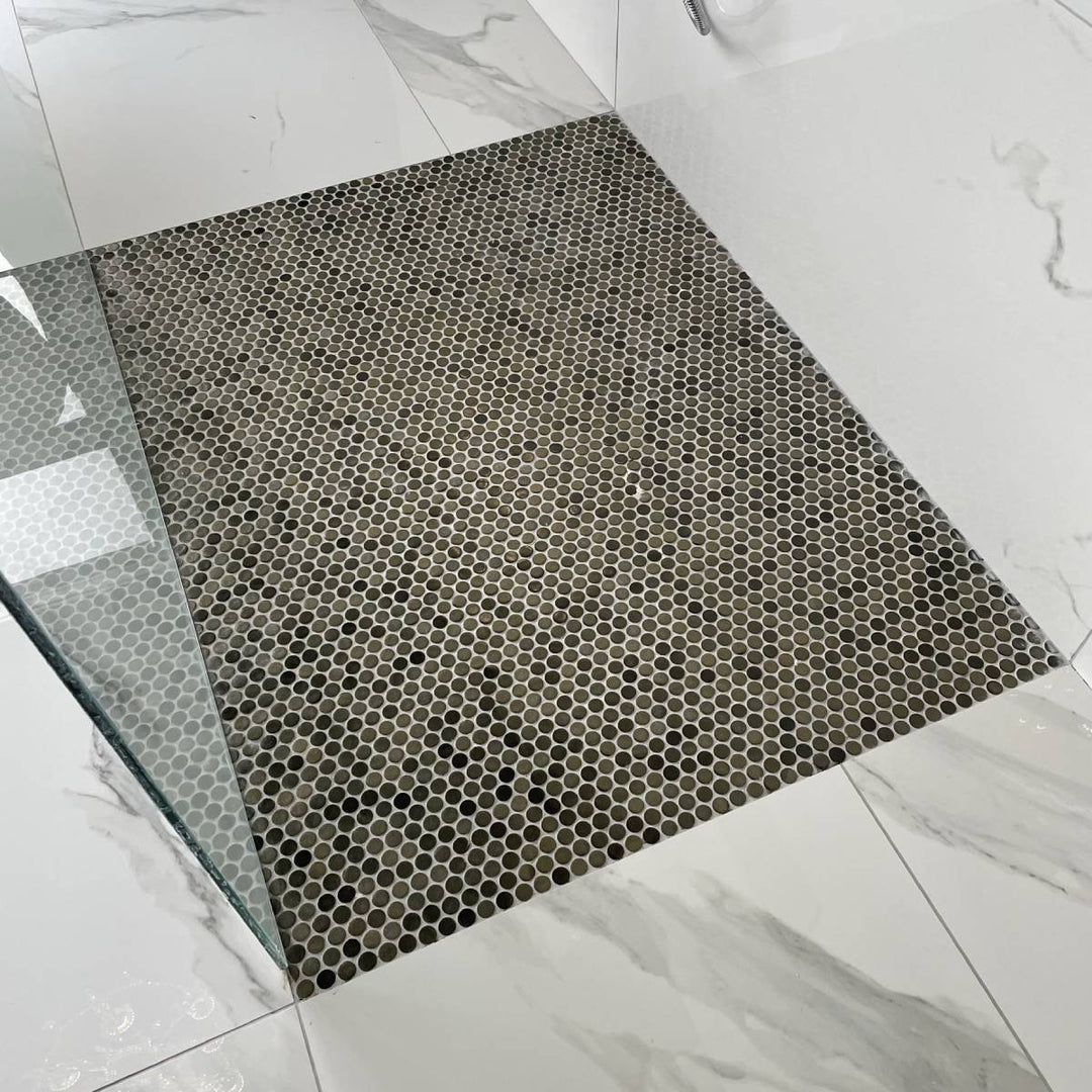 Penny Stoneglass Gold 28.6 x 28.6cm Mosaic Sheet