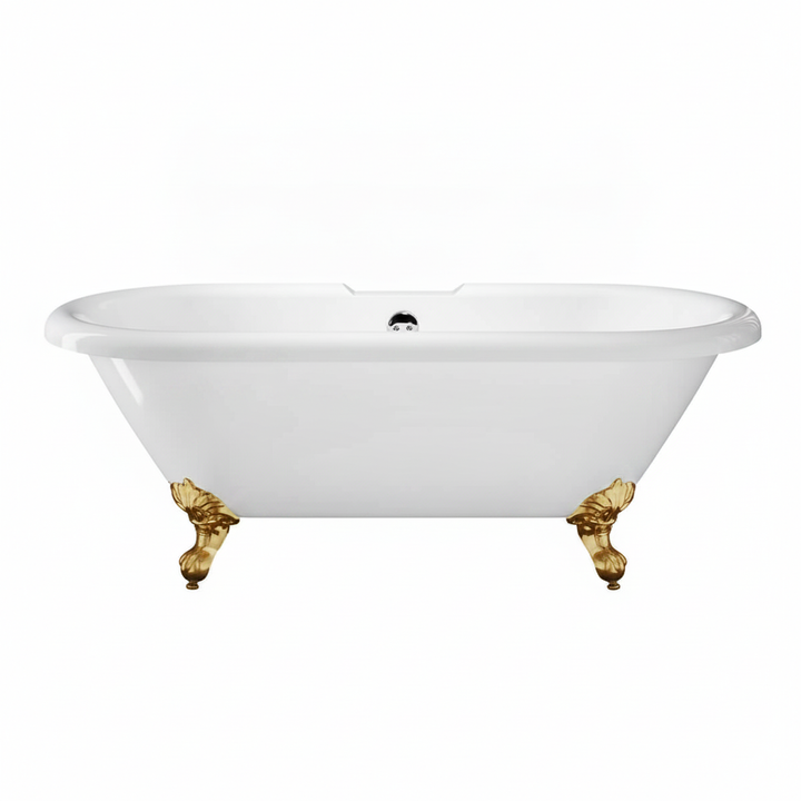 Traditional English Balmoral 1700mm Double Ended Roll Top Bath (inc. Brushed Brass Feet)