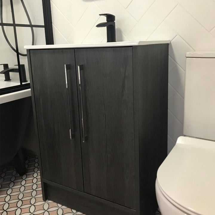 Josef Martin Urbano 500mm Space Saver Floor Standing Vanity Unit &amp; Basin - Roble Azabache