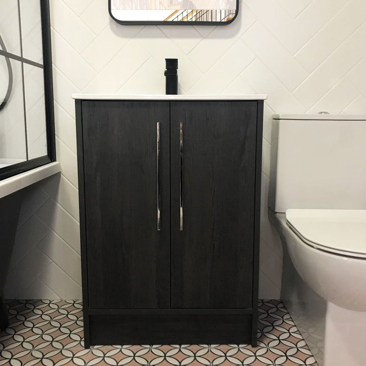Josef Martin Urbano 500mm Space Saver Floor Standing Vanity Unit &amp; Basin - Roble Azabache