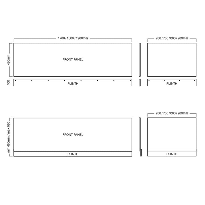 Halite 750mm End Bath Panel - Grey Matt