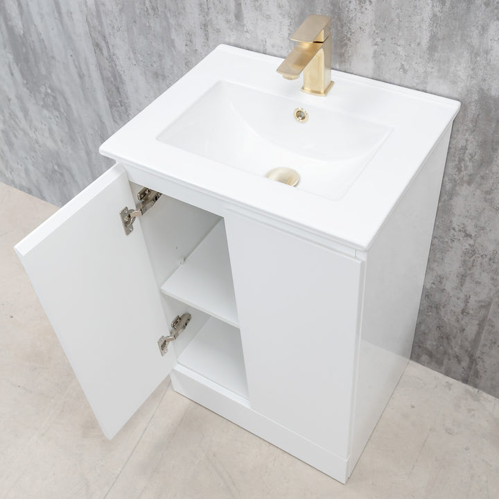 Halite Waterproof 500mm Floor Standing Vanity Unit &amp; Basin - White