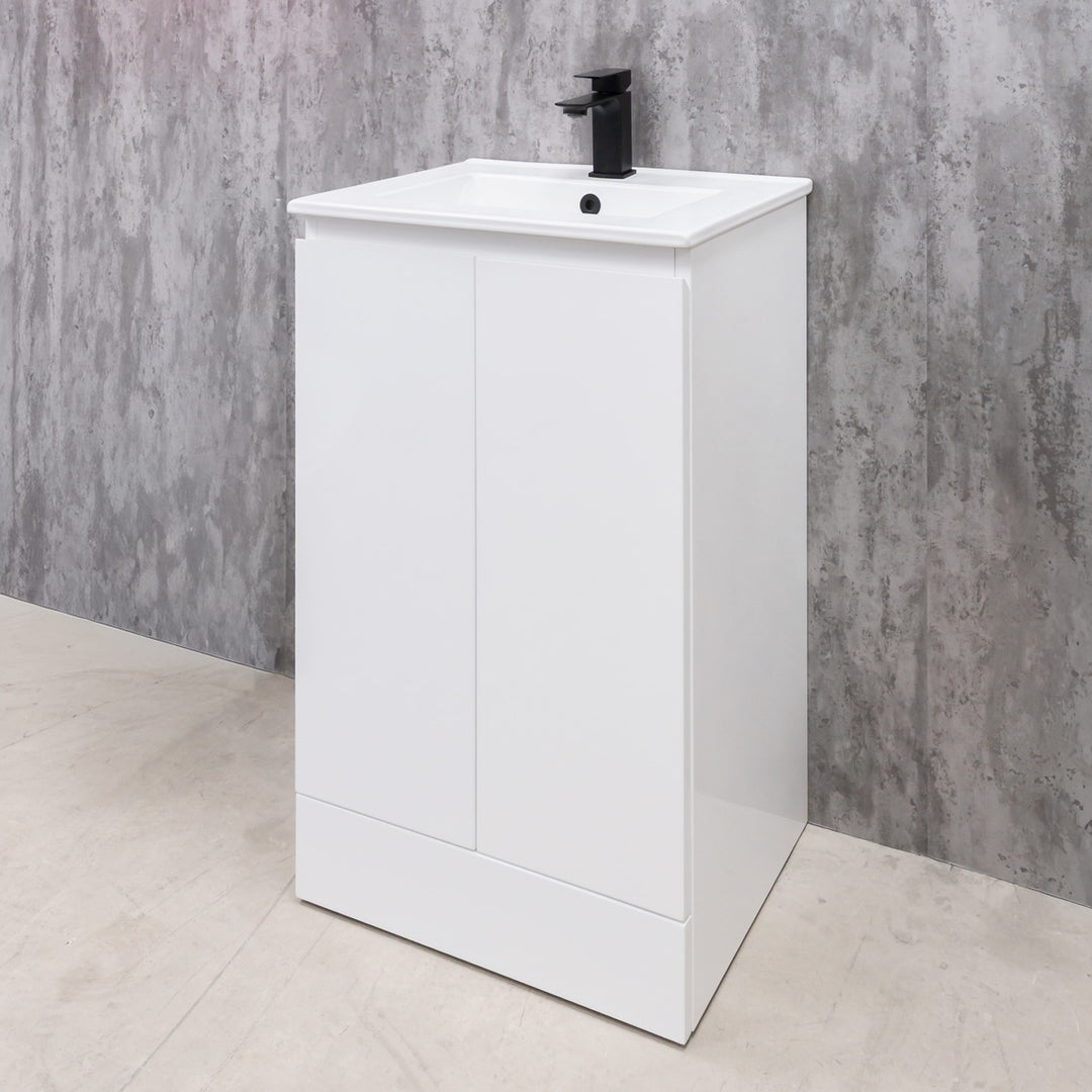 Halite Waterproof 500mm Floor Standing Vanity Unit & Basin - White