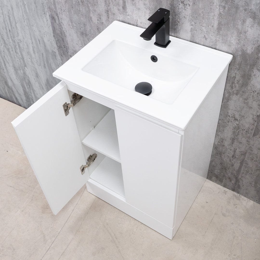 Halite Waterproof 500mm Floor Standing Vanity Unit &amp; Basin - White
