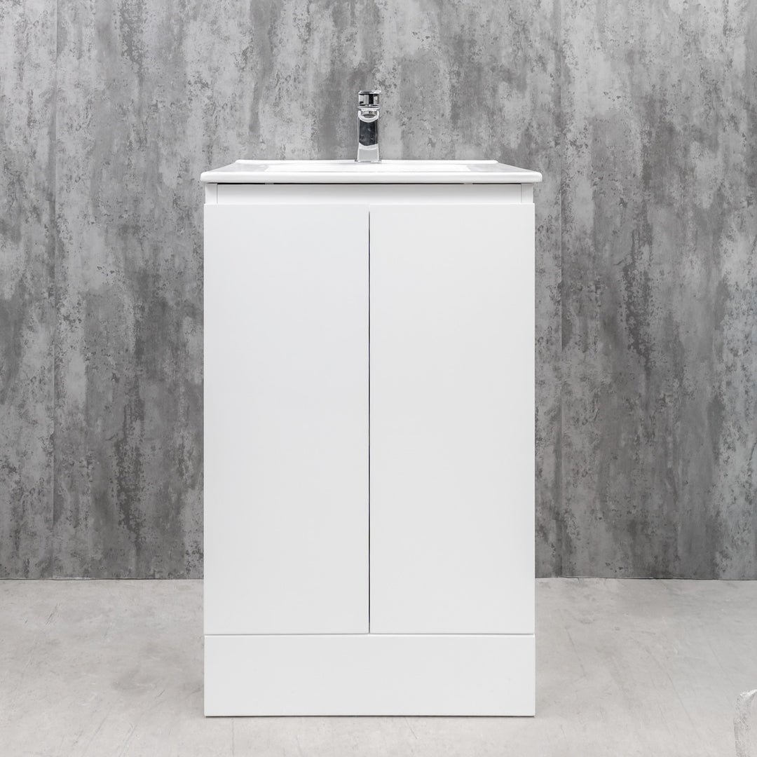 Halite Waterproof 500mm Floor Standing Vanity Unit &amp; Basin - White