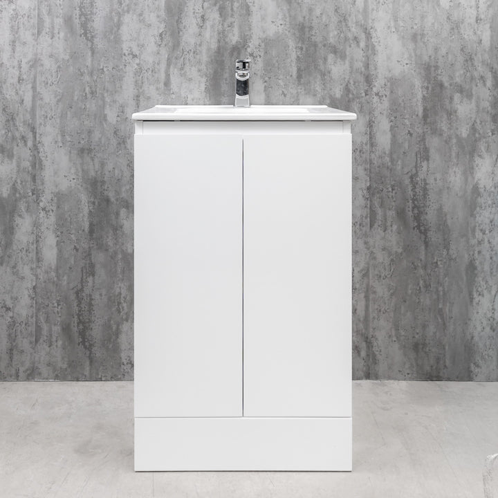 Halite Waterproof 500mm Floor Standing Vanity Unit &amp; Basin - White