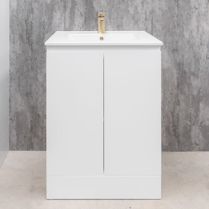 Halite Waterproof 600mm Floor Standing Vanity Unit &amp; Basin - White