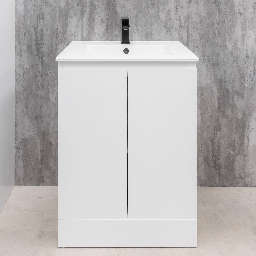 Halite Waterproof 600mm Floor Standing Vanity Unit &amp; Basin - White