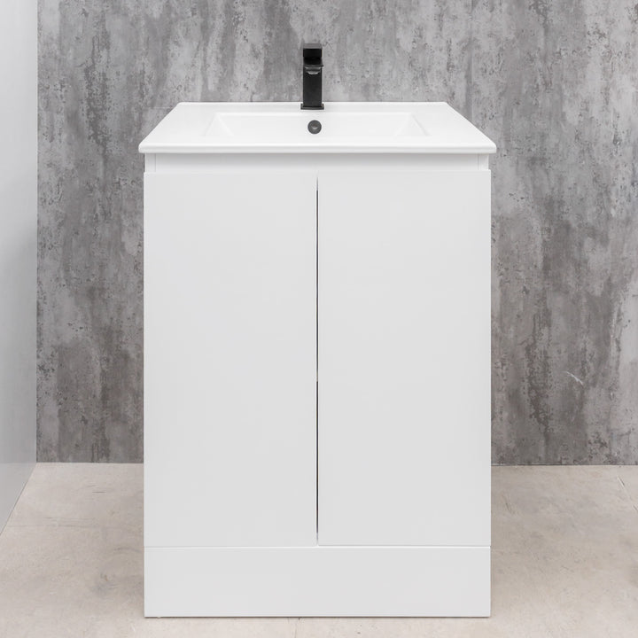 Halite Waterproof 600mm Floor Standing Vanity Unit &amp; Basin - White