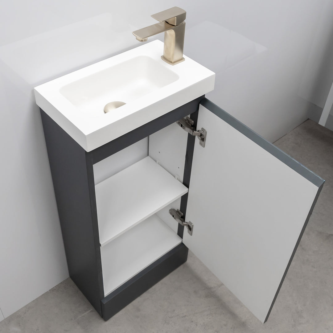 Halite 400mm Vanity Unit with Basin - Matt Henbury Grey