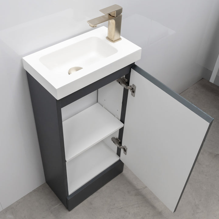 Halite 400mm Vanity Unit with Basin - Matt Henbury Grey