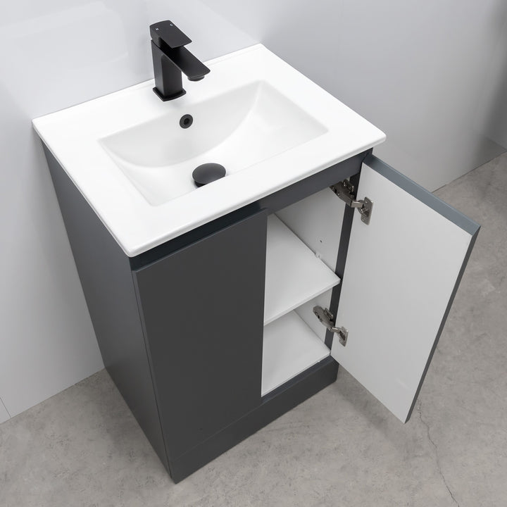Halite 500mm Vanity Unit with Basin - Matt Henbury Grey