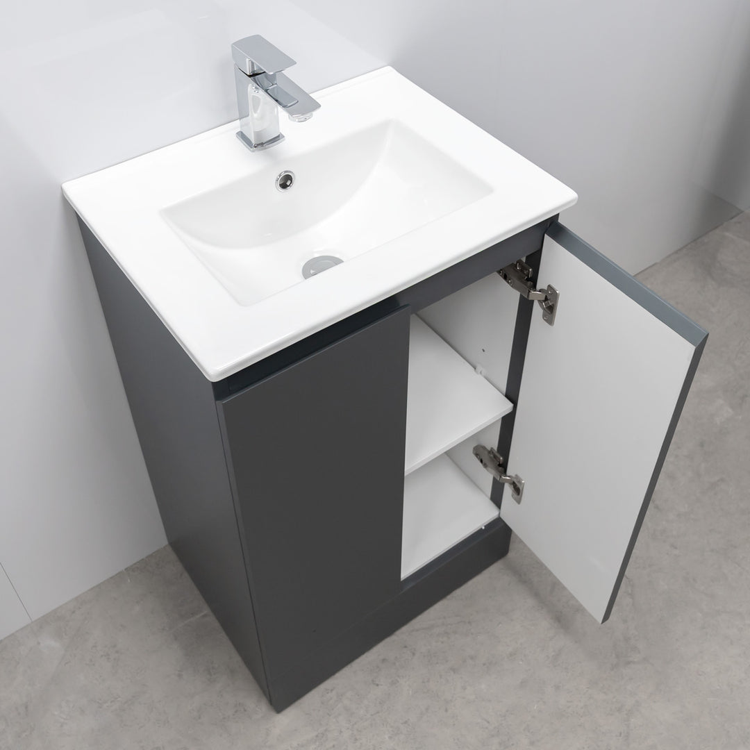 Halite 500mm Vanity Unit with Basin - Matt Henbury Grey