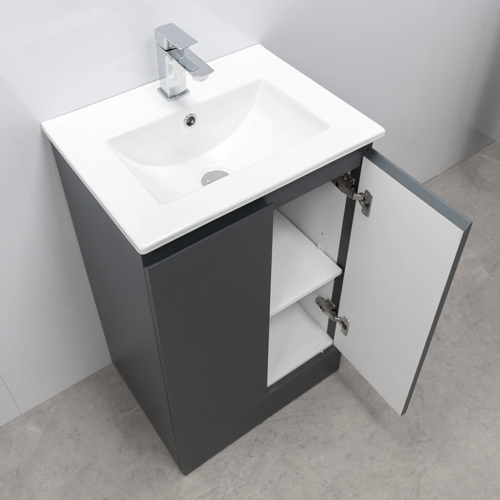 Halite 500mm Vanity Unit with Basin - Matt Henbury Grey
