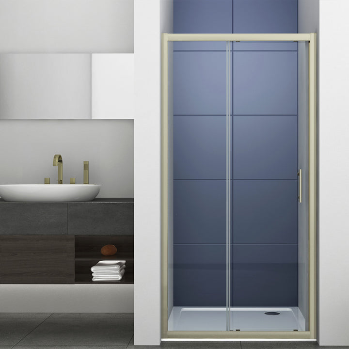 Kiimat Six 1000mm Sliding Shower Door - Brushed Brass