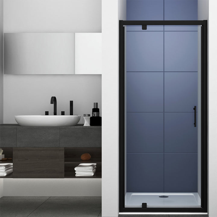 Kiimat Six 800mm Pivot Shower Door - Black