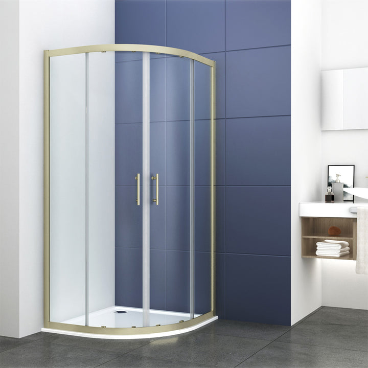 Kiimat Six 900mm Quadrant Shower Enclosure - Brushed Brass