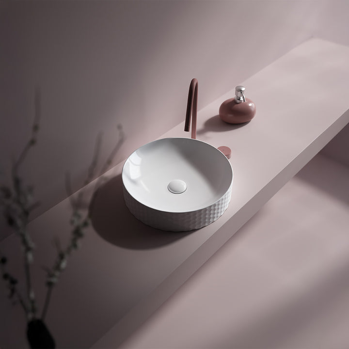 400mm Countertop Ceramic Washbasin - White