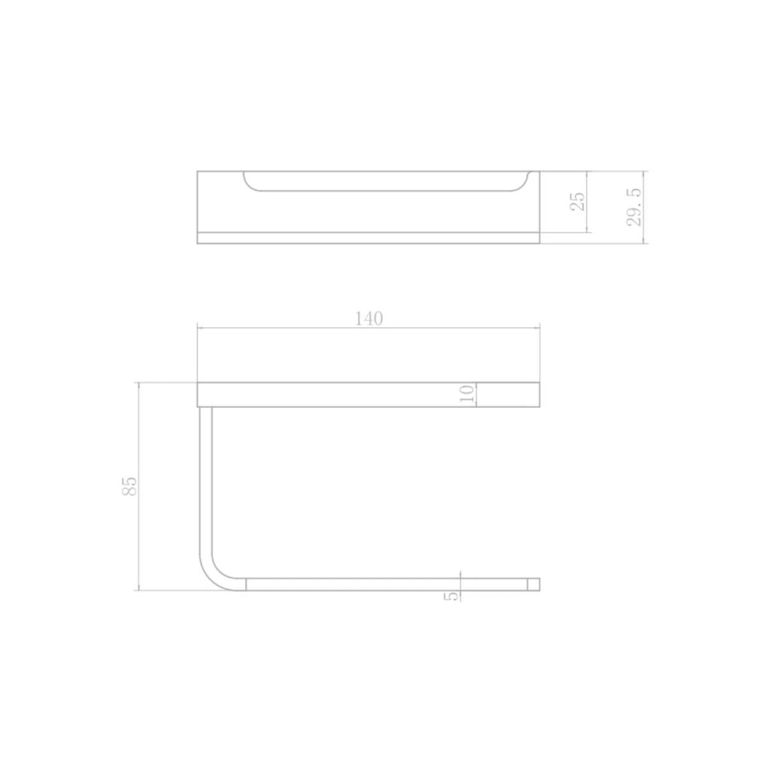 Eliseo Ricci Vesu Toilet Roll Holder - Black