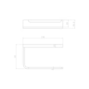 Eliseo Ricci Vesu Toilet Roll Holder - Chrome - Technical drawing