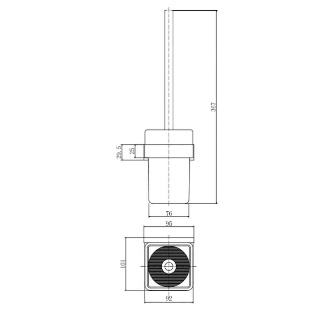 Eliseo Ricci Vesu Toilet Brush &amp; Holder - Chrome