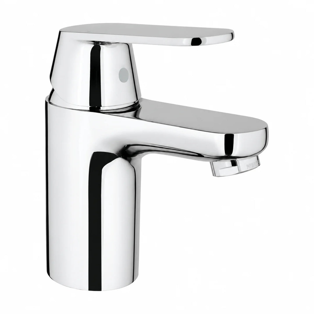 Grohe Eurosmart Cosmopolitan basin mixer tap in polished chrome, angled side view on white background