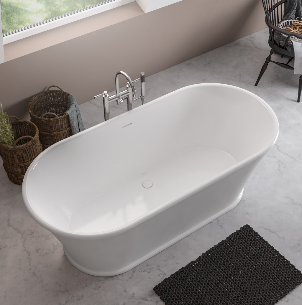 Henley 1650mm Freestanding Bath Inc Waste - White