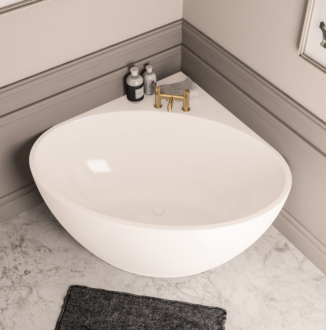 Whitchurch Corner Bath Inc Waste - White